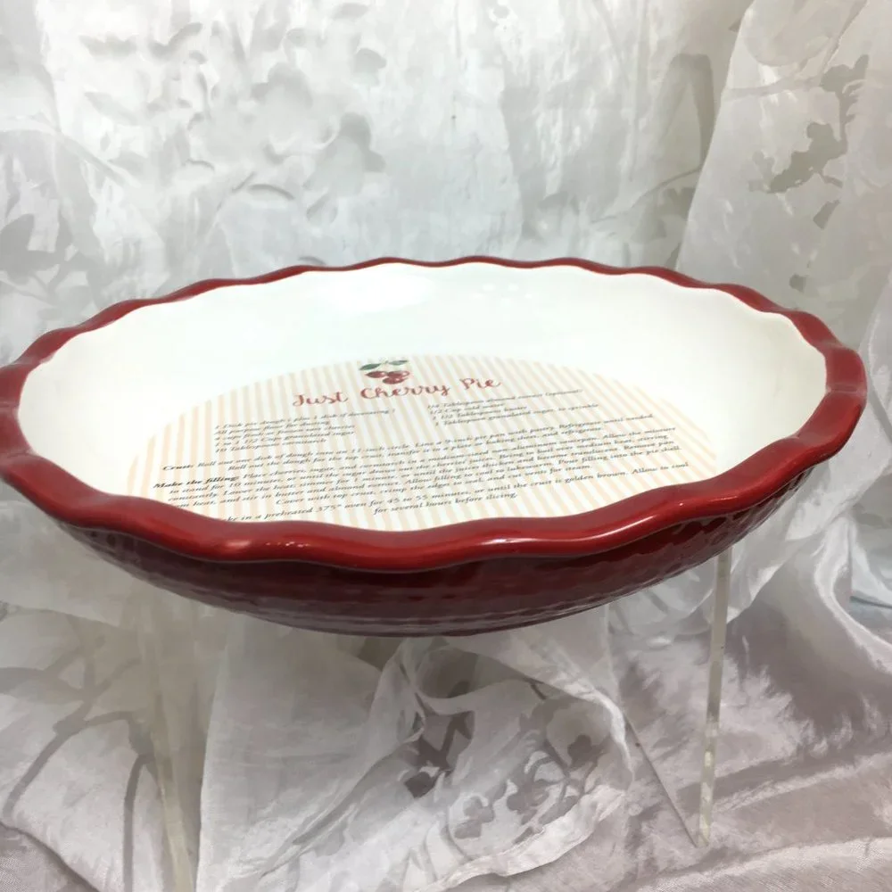 * Simply Homemade Pie Quiche  Just Cherry Ceramic Dish